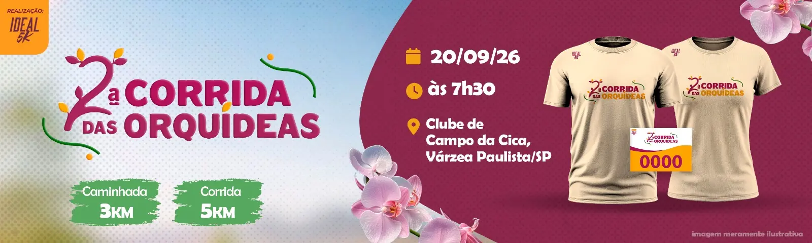 Banner da corrida 2ª Corrida das Orquídeas